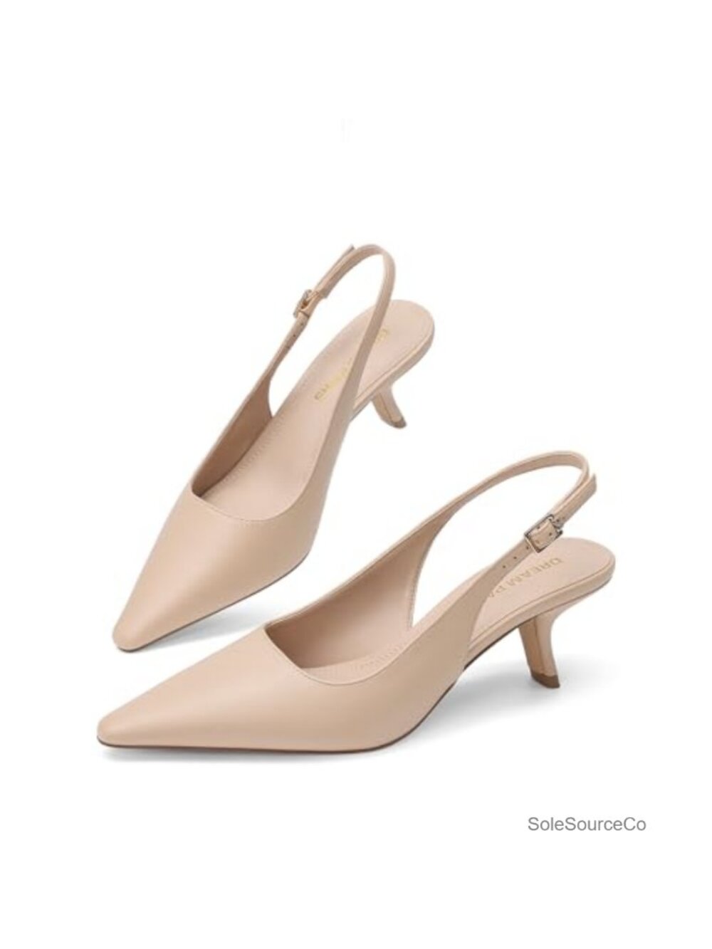 Slingback Kitten Heels Pumps - 2.36in Low Heel Pointed Toe Comfortable Dress